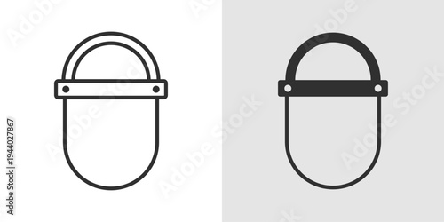 Face Shield Icon representing personal protective equipment (PPE), safety, infection prevention, and health protection.