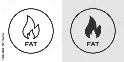 Fat Burn Icon representing weight loss, calorie burning, fitness, metabolism boost, and exercise driven wellness.