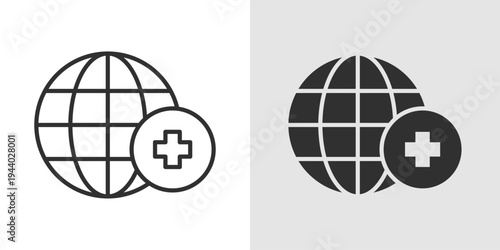 Global Health Icon representing international healthcare, worldwide wellness initiatives, medical aid, and public health awareness across communities.