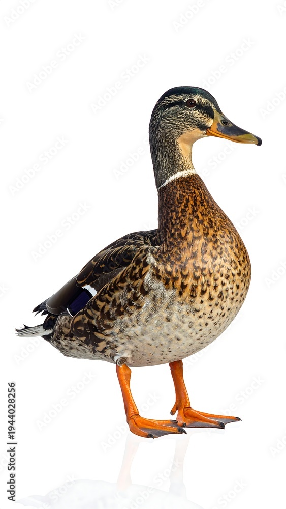 Obraz premium A duck standing on a white surface
