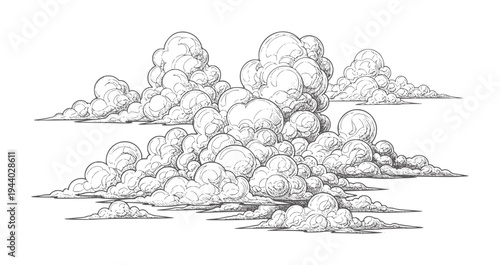 Black and white of cumulonimbus clouds monochrome