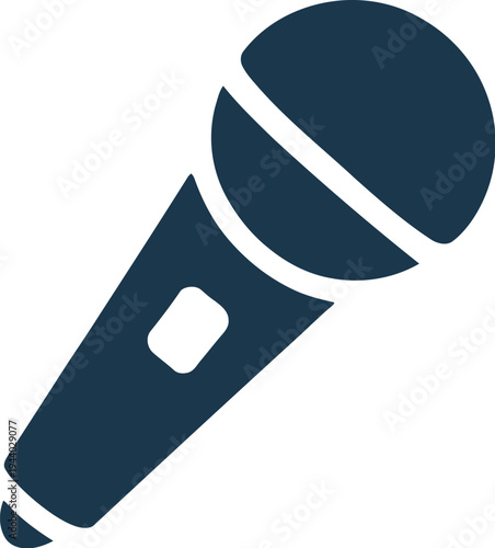Silhouette of a dark microphone icon symbolizes vocal.