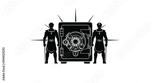 Robbers breaking into a safe at night