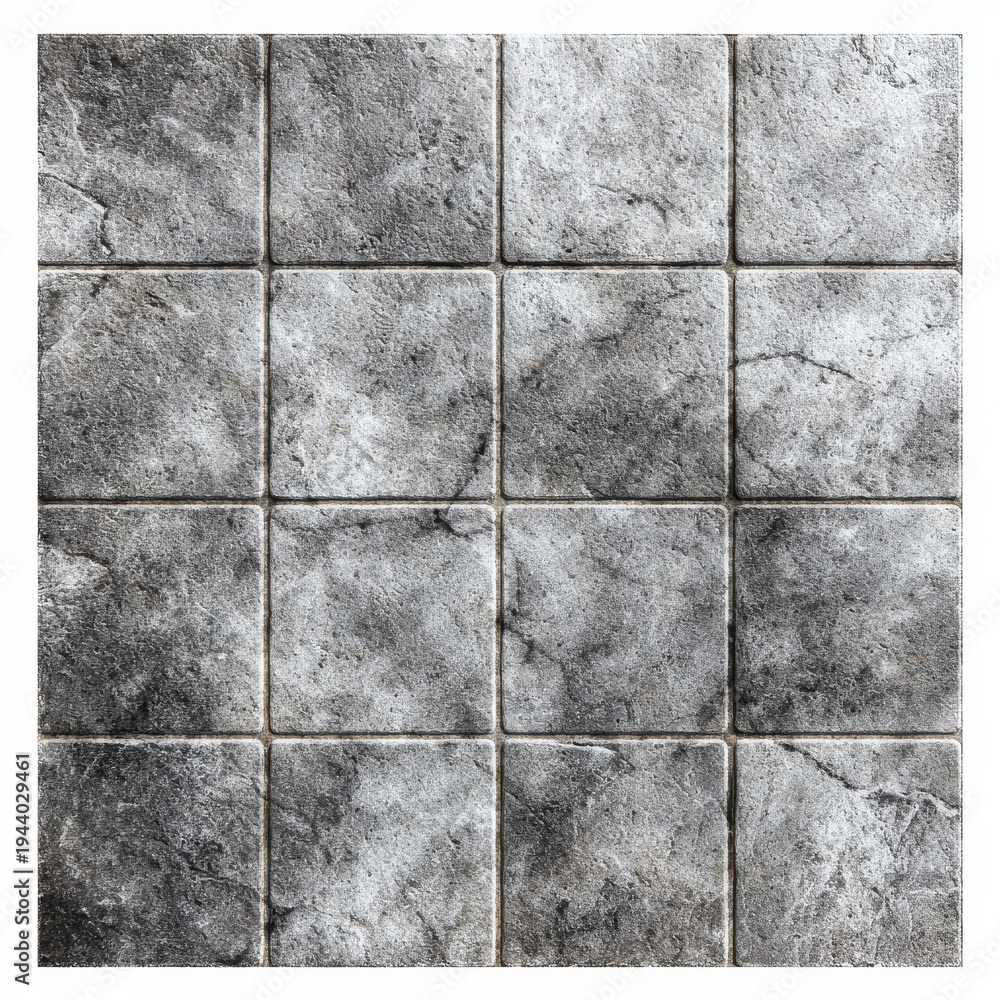 Naklejka premium Gray stone tiles arranged in a square pattern on a surface