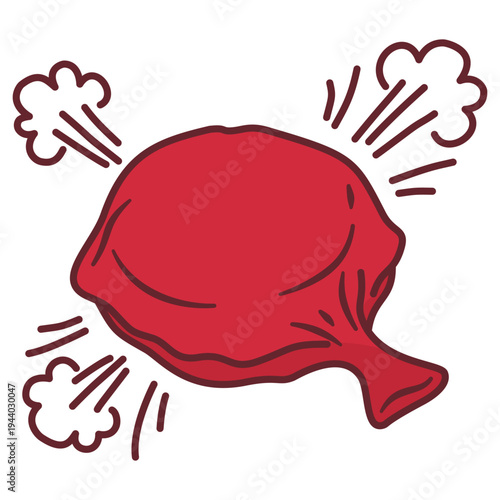 Red whoopee cushion fart sound prank for April Fools Day joke