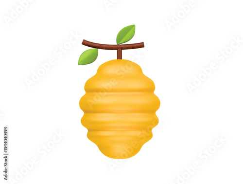 Honey beehive icon 3D render illustration
