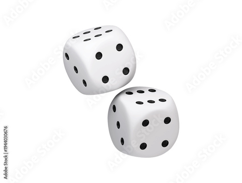 Pair of dice game icon 3D render illustration