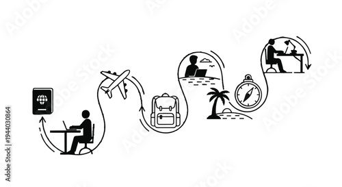 Travel and vacation planning concept with icons