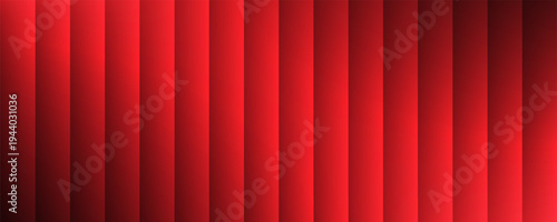 Abstract red gradient background. Luxury striped color background with red black gradation. Horizontal wide graphic, aesthetic ribbed fractal glass effect. Ribbed glass blur template