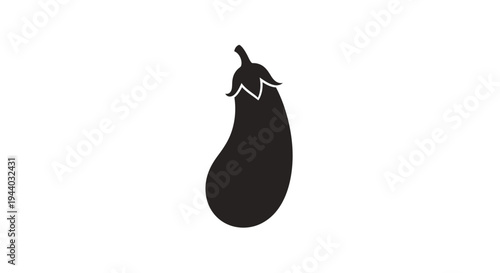 Minimalist Eggplant Silhouette Illustration for Food and Cooking