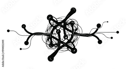 black scribbles and lines abstract background