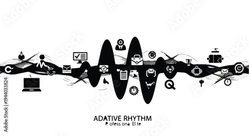 adaptive technology rhythm sound wave illustration