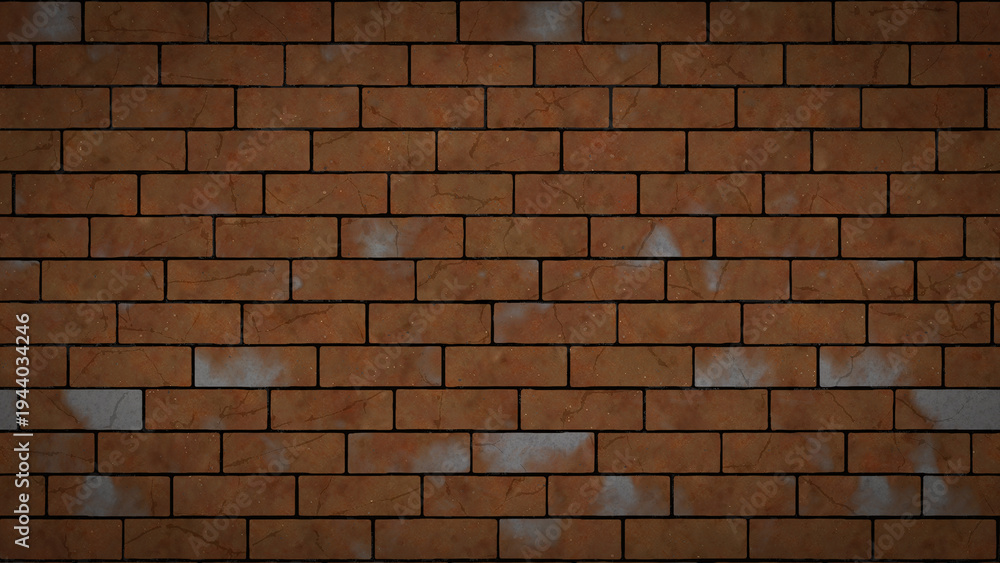Fototapeta premium Destroyed wall brick texture on isolated background. Material grunged rocks overlays textured.