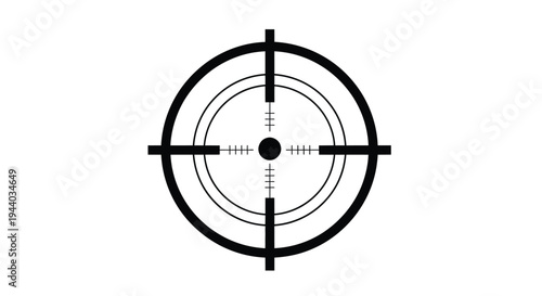 Rifle scope crosshair target with concentric circles