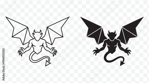 Dark Fantasy Creature Icons for Spooky Designs isolated on Transparent Background