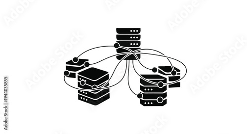 network server infrastructure data center illustration