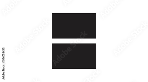 Black Equal Sign Symbol Graphic Element on White Background