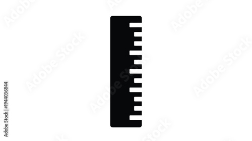 Black Hair Comb Silhouette Isolated on White Background