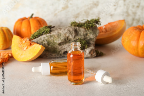 Bottles of cosmetic pumpkin...