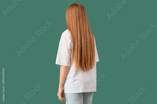 Young woman in stylish whit...