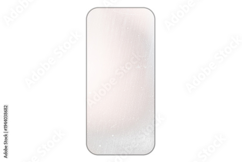 Фотография Transparent glass frame in the form of a telephone with soft reflections and realistic glare isolated on transparent background