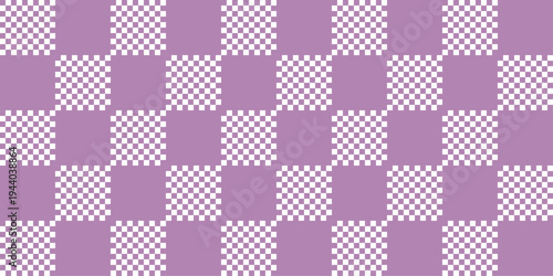 purple white aesthetic checkerboard seamless pattern vector textile background.