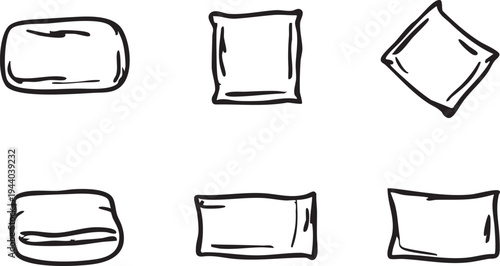 Pillow vector set: hand-drawn pillow illustrations for design projects eps silhouette