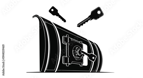 safety secure finance illustration with safe and keys