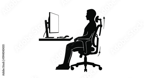 man sitting at desk with bad posture in office chair