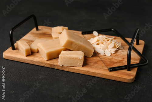 Wooden board with pieces of...