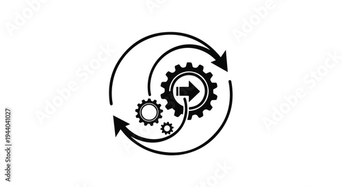 business process optimization gear cycle icon