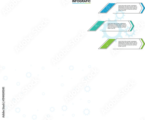 Business Infographic Template with Three Steps Process Flow Diagram