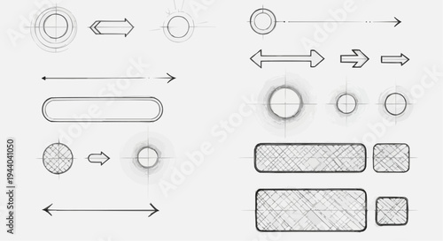 hand drawn vector illustration of a set of four elements