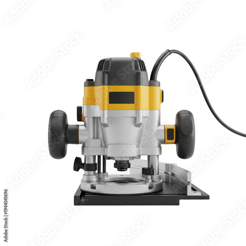 A yellow and black router with a cord