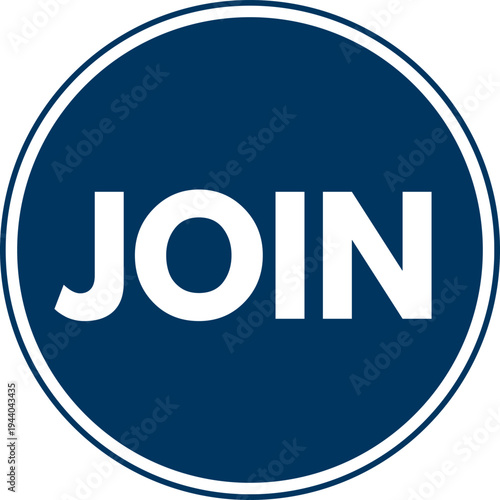 Join Circle Button Vector Illustration