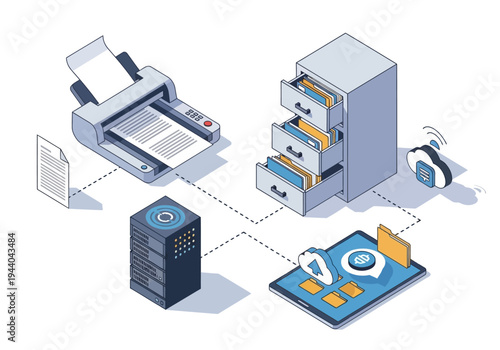 Digital transformation of document management and data storage with cloud connectivity