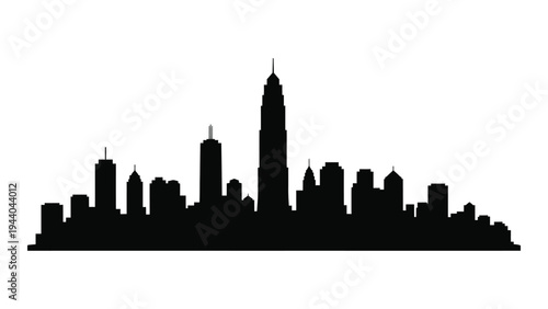 City skyline silhouette: a stunning urban landscape at dusk with towering skyscrapers and modern architecture