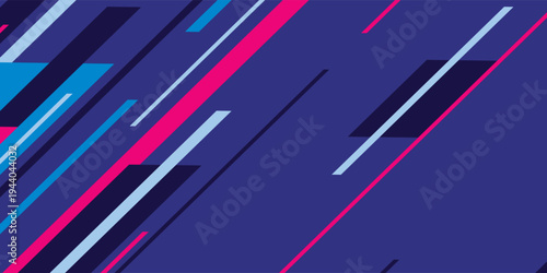 Abstract Geometric Background with Dynamic Diagonal Speed Lines, Colorful Flat Vector Design for Technology, Sports, Corporate Presentation, Motion Concept and Modern Digital Minimalist Backdrop