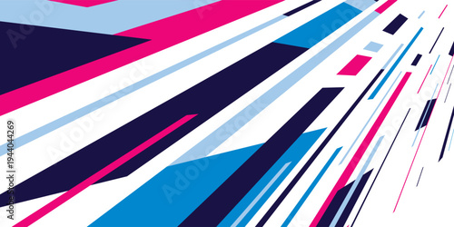 Abstract Geometric Background with Dynamic Diagonal Speed Lines, Colorful Flat Vector Design for Technology, Sports, Corporate Presentation, Motion Concept and Modern Digital Minimalist Backdrop