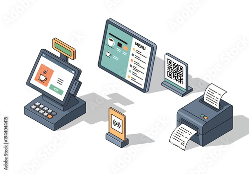 Point of Sale System with Digital Menu, QR Code Scanner, and Printer for Retail and Hospitality