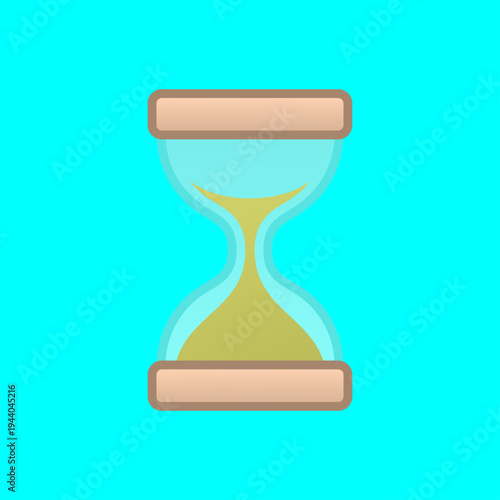 Hourglass with Flowing Sand flat design illustration