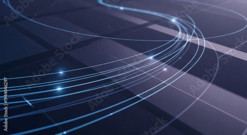 Abstract digital network lines with glowing nodes representing data flow.