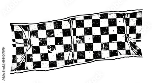 Distressed Checkerboard Tape - Grunge Motorsport Race Flag Pattern