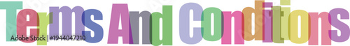 Colorful Overlapping Text "Terms And Conditions" Vector