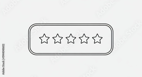 Five Star Rating System Outline Icon.