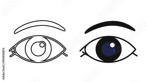 Human Eye and Eyebrow Icon  Ophthalmology Vision Symbol for Optical Health and Biometric Security