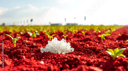 Mineral fertilizer with phosphorus in red