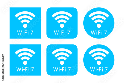 水色のフレームに入ったワイファイ7のマーク
