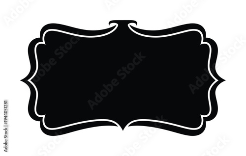 Vector frame label with an elaborate design and a blank center for text
