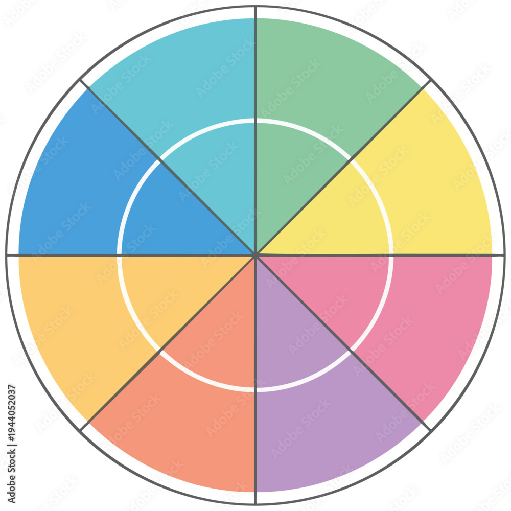 Obraz premium Vibrant business strategy wheel for growth and finance